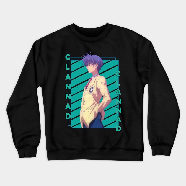 Tomoya Okazaki Clannad Kuranado Anime Crewneck Sweatshirt by RhysDawson